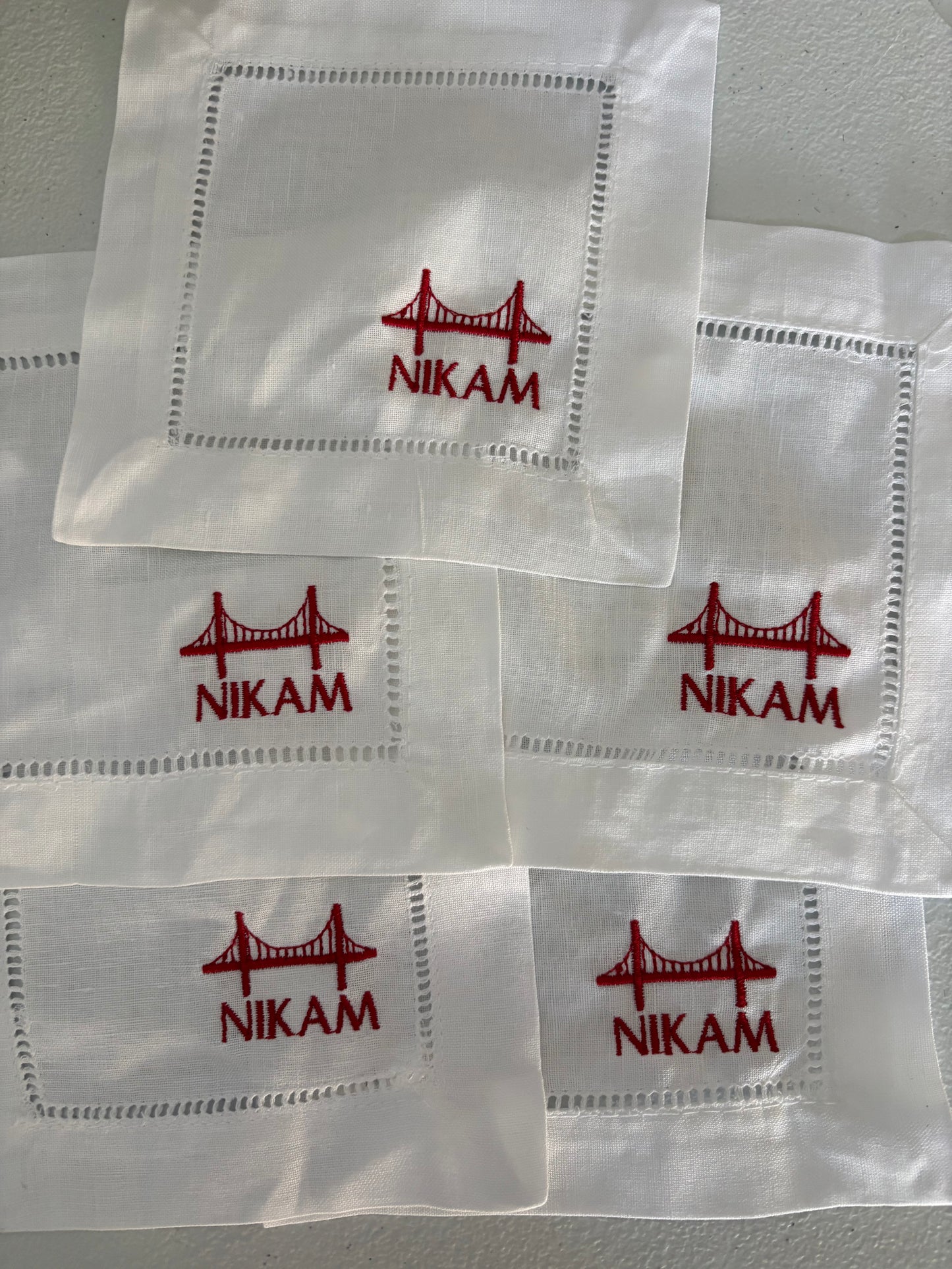 Personalized Linen Cocktail Napkins