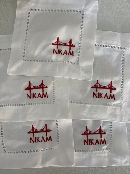 Personalized Linen Cocktail Napkins