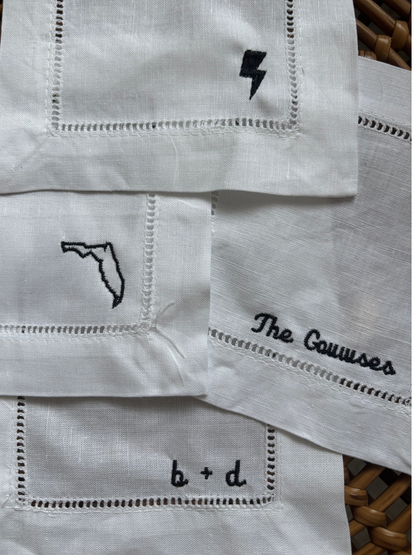 Personalized Linen Cocktail Napkins