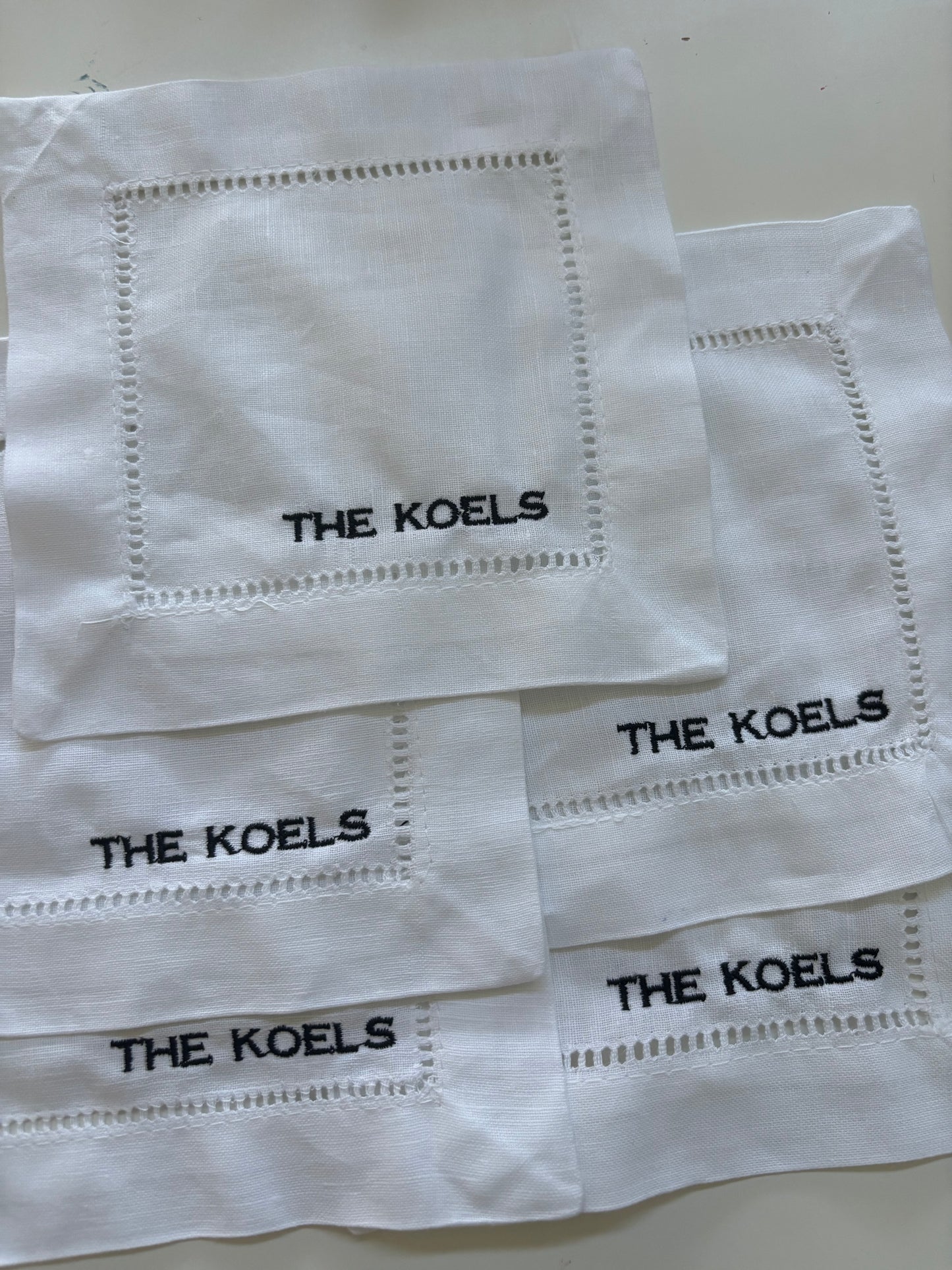 Personalized Linen Cocktail Napkins
