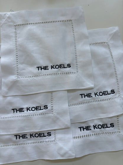 Personalized Linen Cocktail Napkins