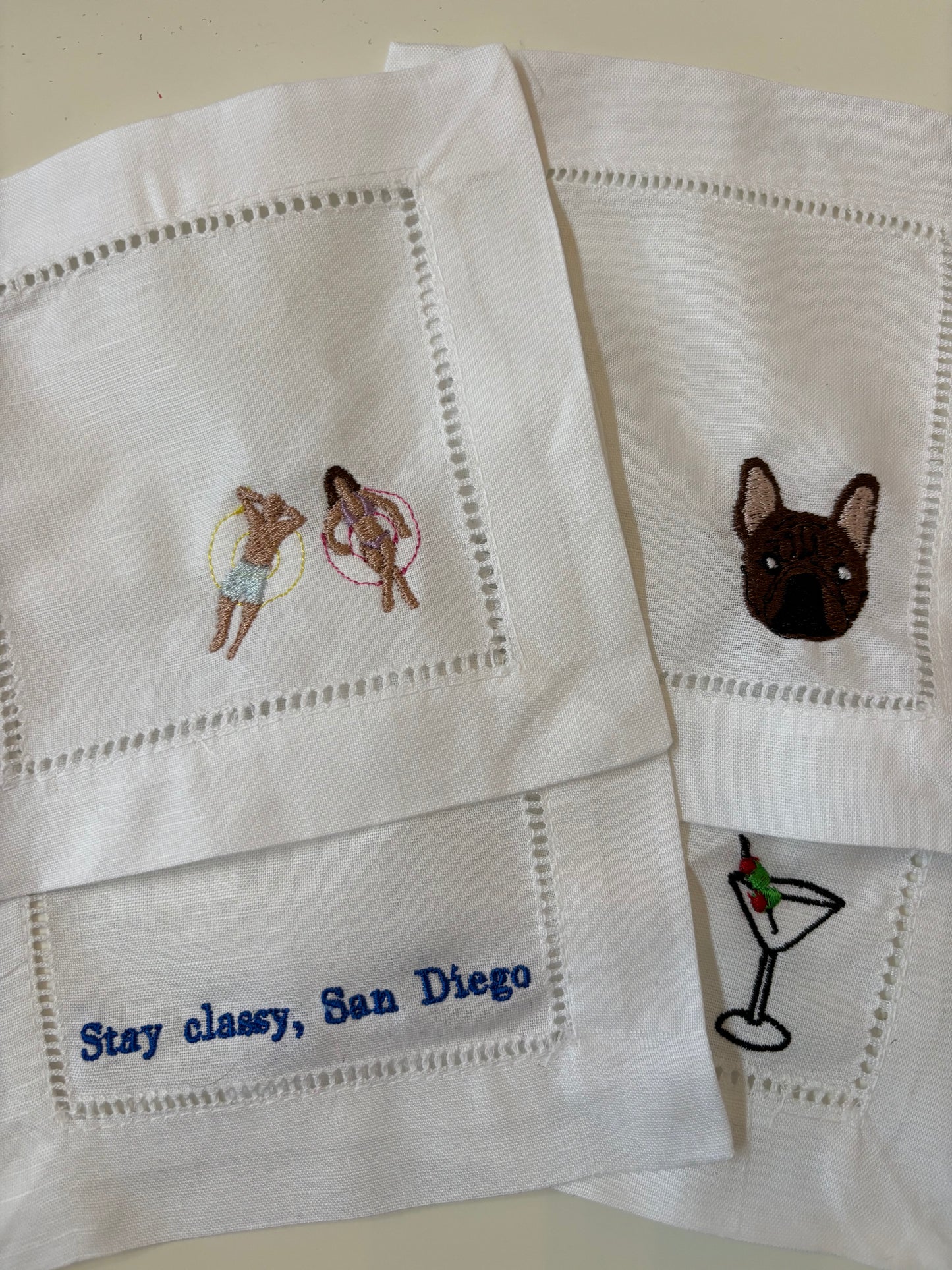 Personalized Linen Cocktail Napkins