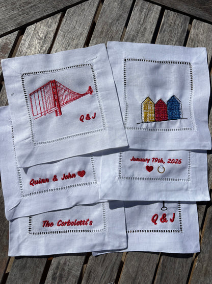 Personalized Linen Cocktail Napkins
